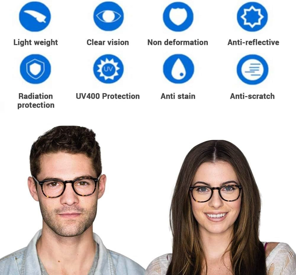 Blue Light Glasses for Men & Women,Gaming Glasses Anti-Glare UV400 Protection,Blue Light Blocking to Relieve Eye Strain