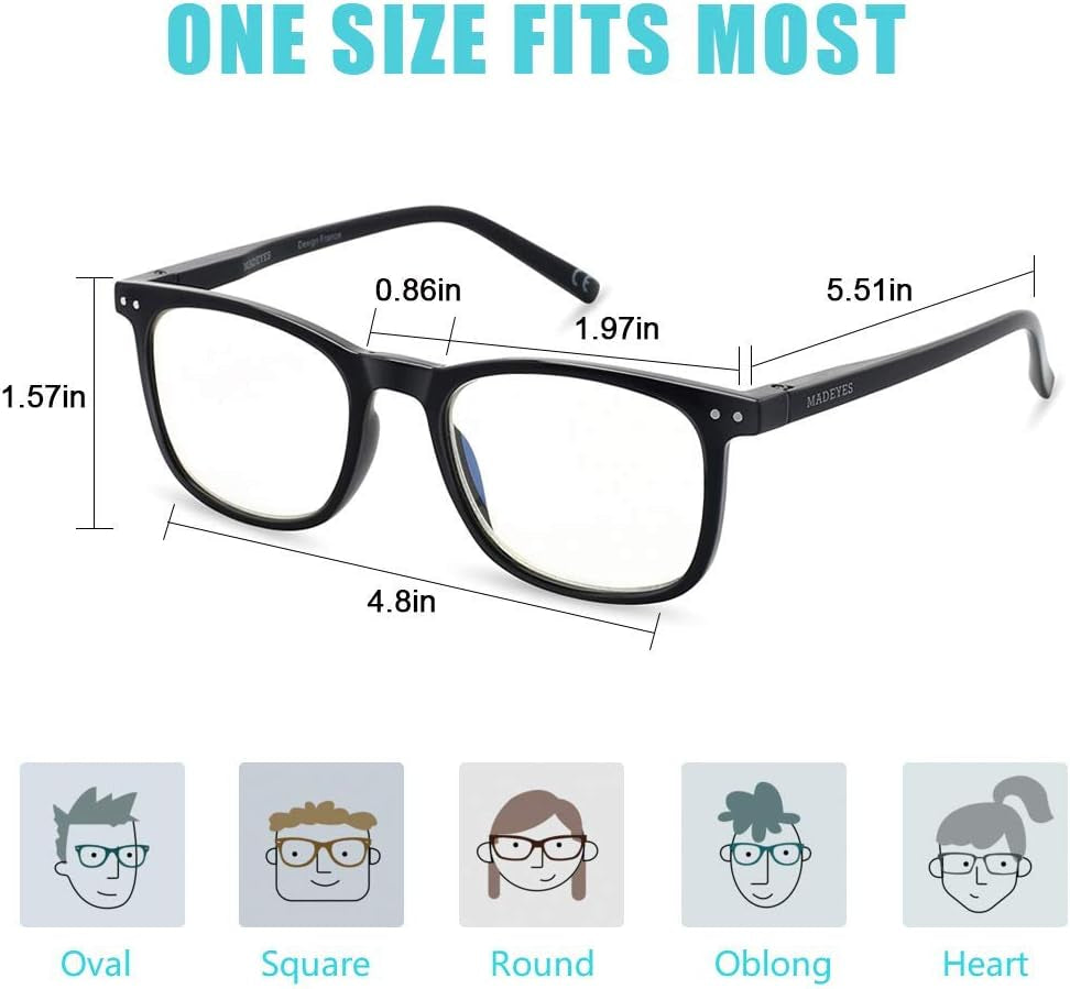 Blue Light Glasses for Men & Women,Gaming Glasses Anti-Glare UV400 Protection,Blue Light Blocking to Relieve Eye Strain
